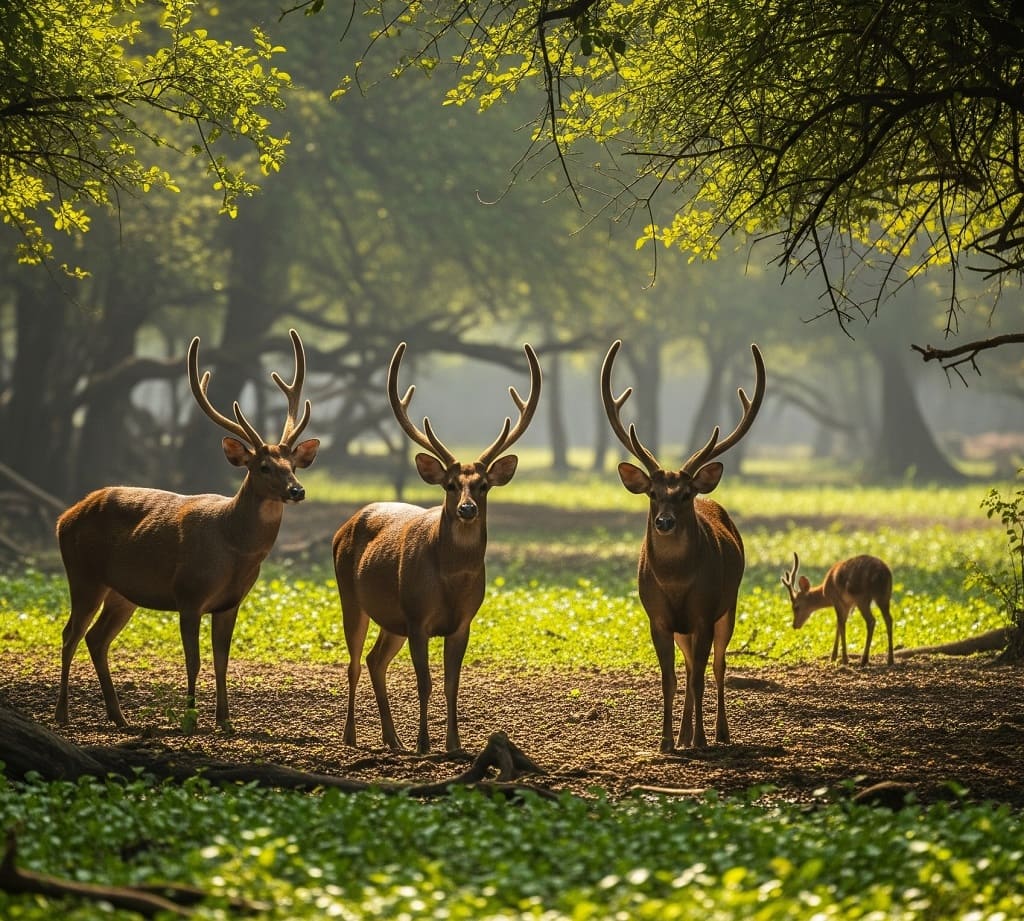 swamp deer in kishanpur